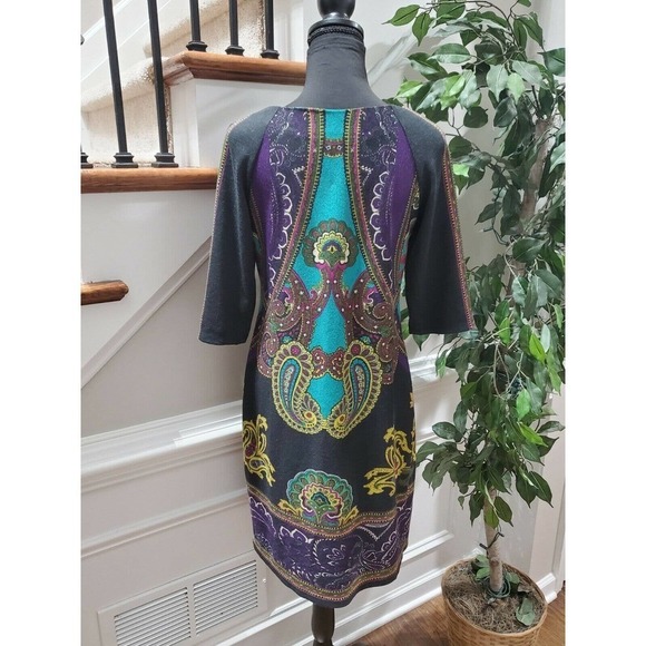 Charming Charlie Womens Multicolor Polyester Round Neck Knee Length Dress Size L - Picture 7 of 11